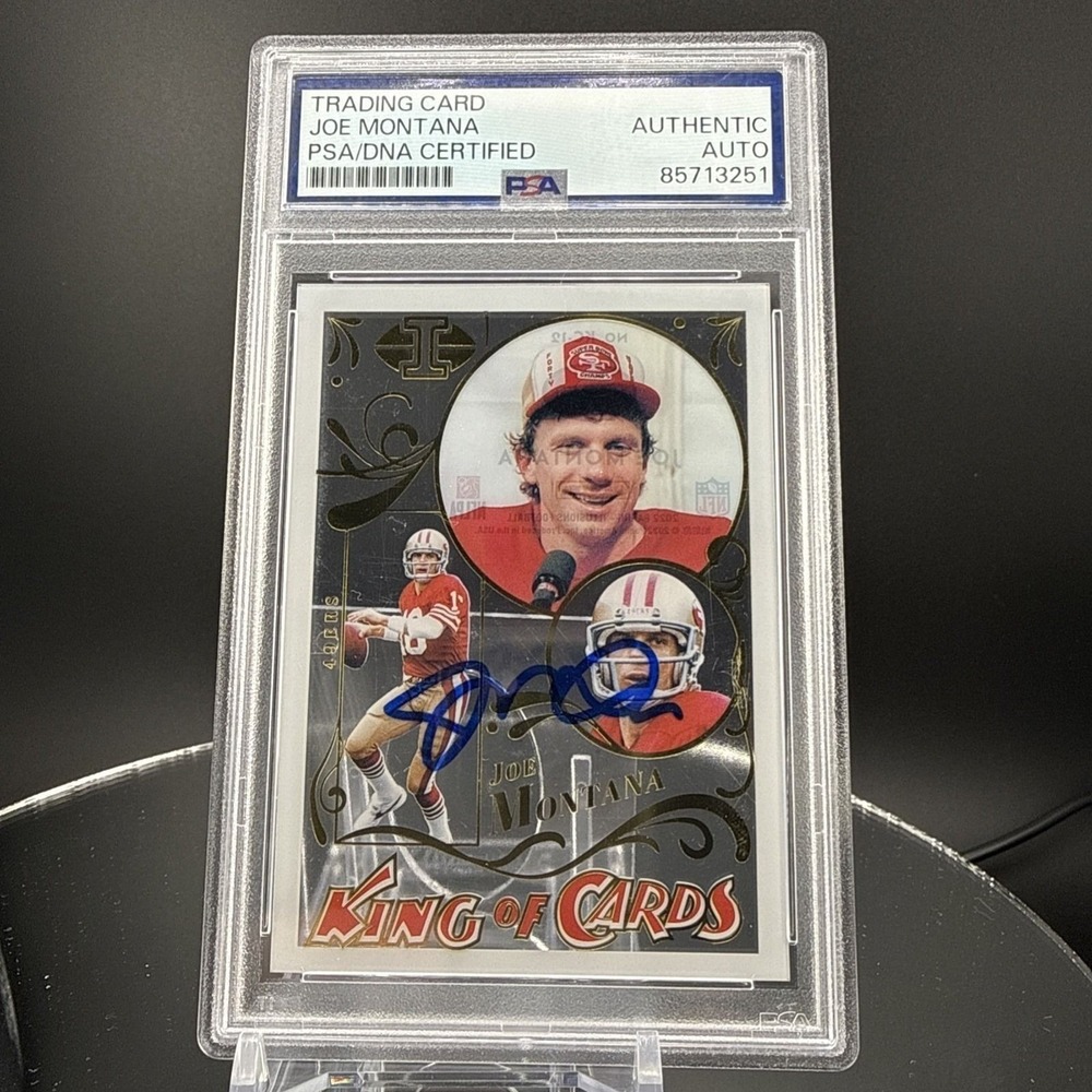 Joe Montana 2022 Panini Illusions‎ King of Cards Auto PSA DNA Certified KC-12